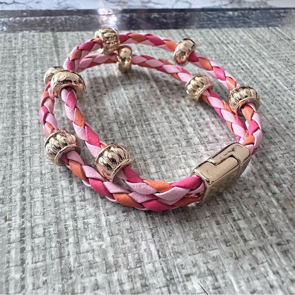 Napier Pink and Gold Braided Bracelet Size 6 - Picture 3 of 7